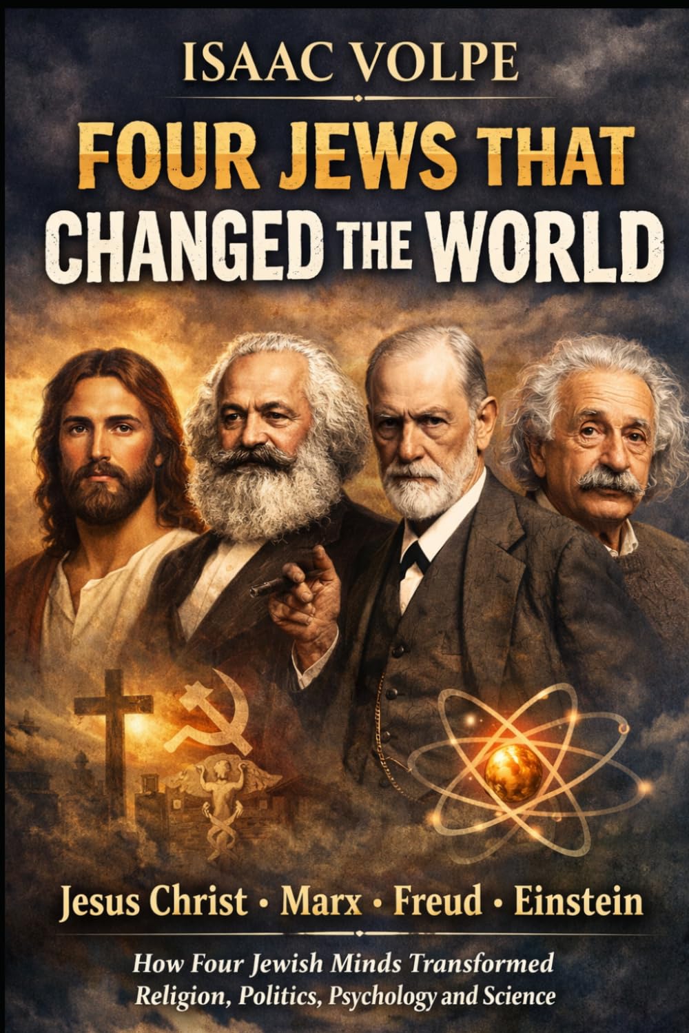 FOUR JEWS THAT CHANGED THE WORLD. Jesus Christ. Marx. Freud. Einstein: How Four Jewish Minds Transformed Religion, Politics, Psychology, and Science.