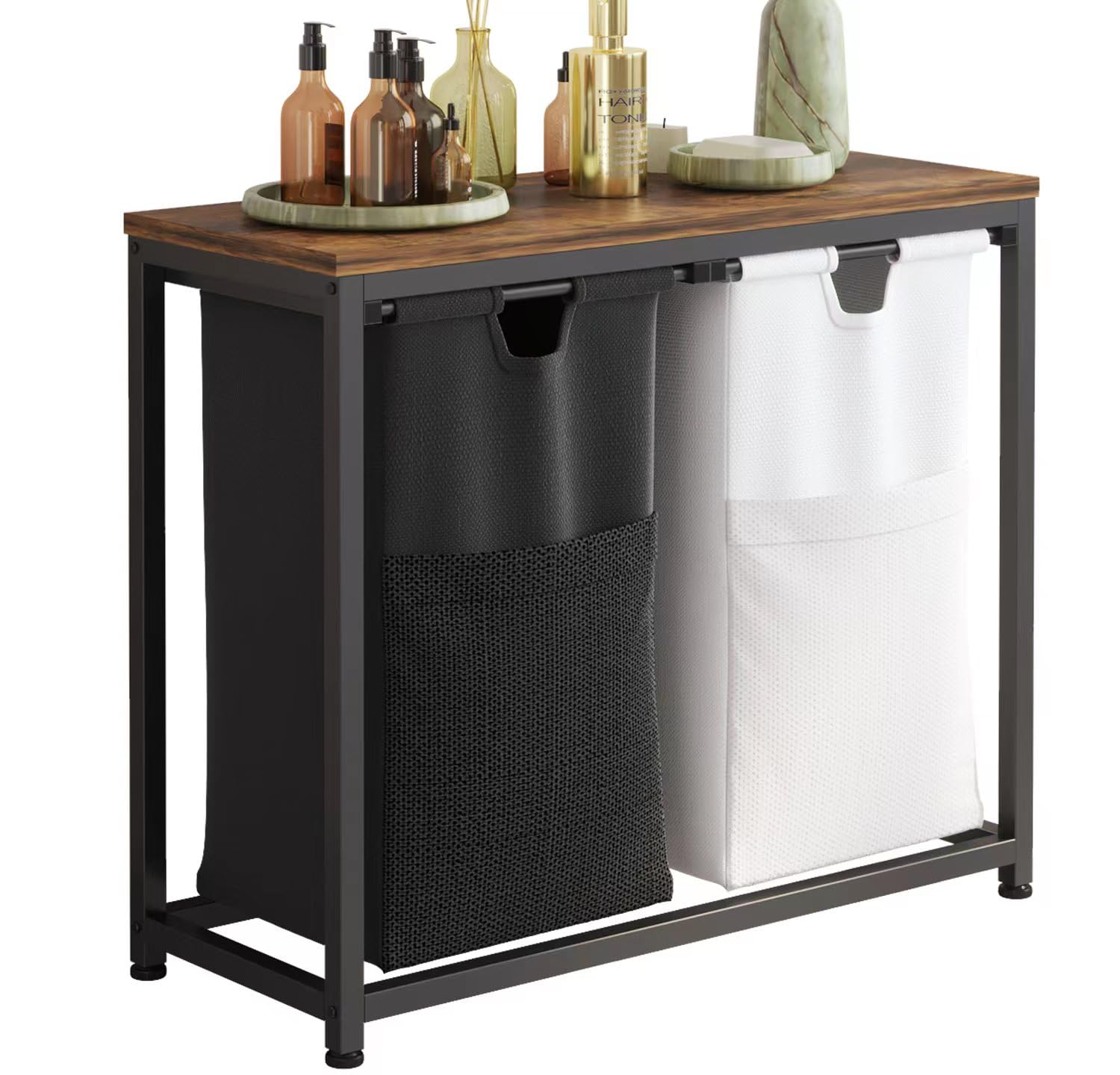 LIVEHOM Laundry Basket Double Laundry Hamper with Removable Bags