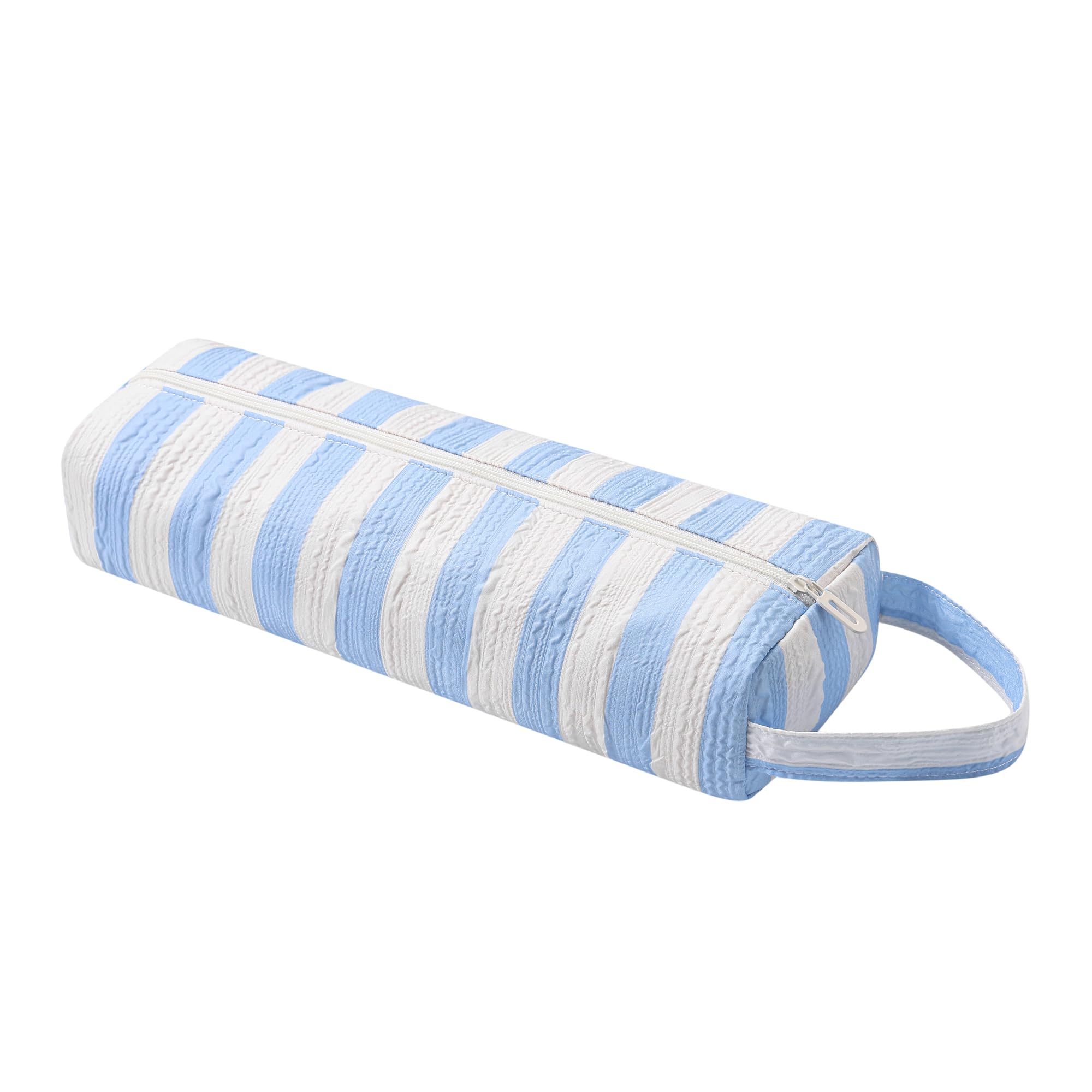 RSRSLEII Striped Hair Tools Travel Bag, Portable&amp;Foldable, Blue&amp;White