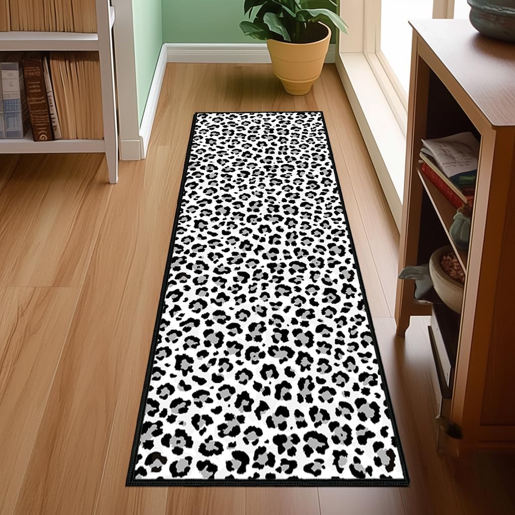 Leopard Runner Rug 2x6,Cheetah Print Rugs for Hallway,Ultra-Thin Throw Carpet Washable Kitchen Runners Animal Print Hide Entrance Door Mat Non Slip Accent Area Rug for Entryway Laundry Bedroom,Pink