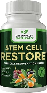 GREEN VALLEY NATURALS Stem Cell Supplement - Organic Tibetan Sea Buckthorn-Resveratrol, Vitamin D, Bishop's Hat Extract (1 Bottle, 60 Count)