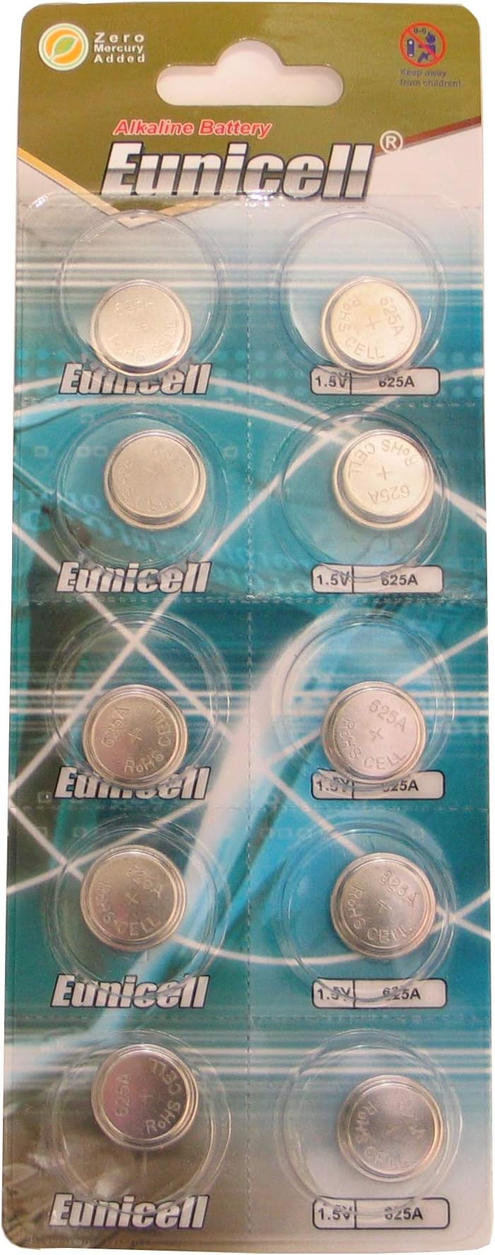 Eunicell 625A LR9 Batteries x 10 1.5V Alkaline PX625A V625U KA625 Battery