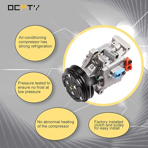 Miniatura 9 de OCPTY Compresor de CA para Toyota Echo 1.5L 4710487 471-0487 4711341 75121