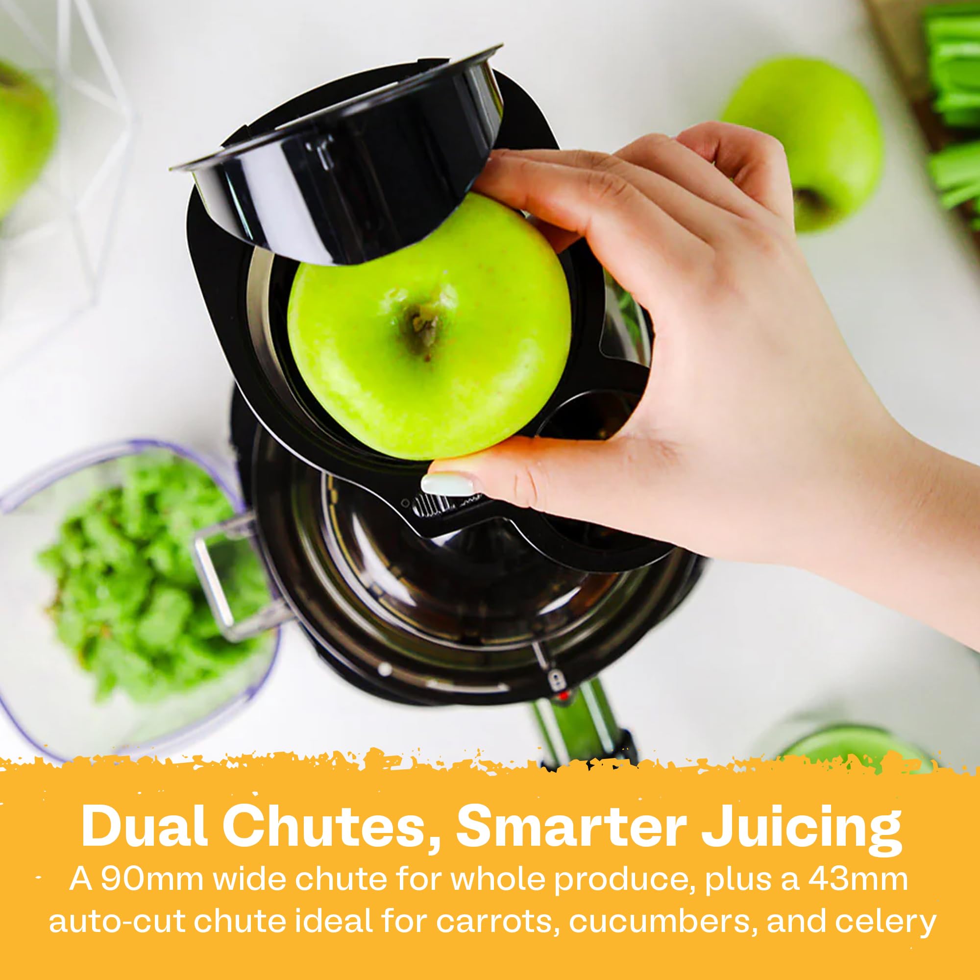 Kuvings Whole Slow Juicer REVO830 Cold Press Masticating Juicer Machine | Extra Wide 88mm & 48mm Food Chutes - Quiet Strong Motor Auto-Cut Fruits & Veggies - Smoothie Sorbet Attachment - Matt product thumbnail 3