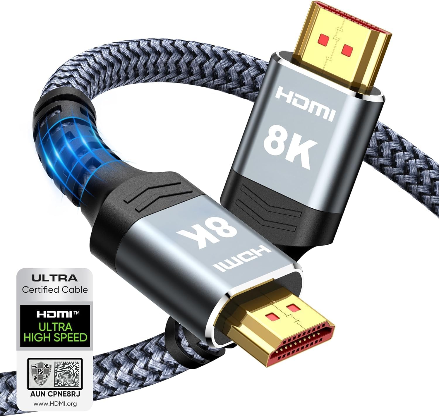 كابل HDMI من هايوينجز بطول 10 قدم متوافق مع بلاي ستيشن 5 وتلفزيون UHD وحاسوب محمول وحاسوب مكتبي وشاشة | HDMI Braided Nylon 4K120 144Hz RTX 3090 eARC HDR10 4:4:4 HDCP 2.2&2.3 Compatible for PS5, PS4, UHD TV and PC