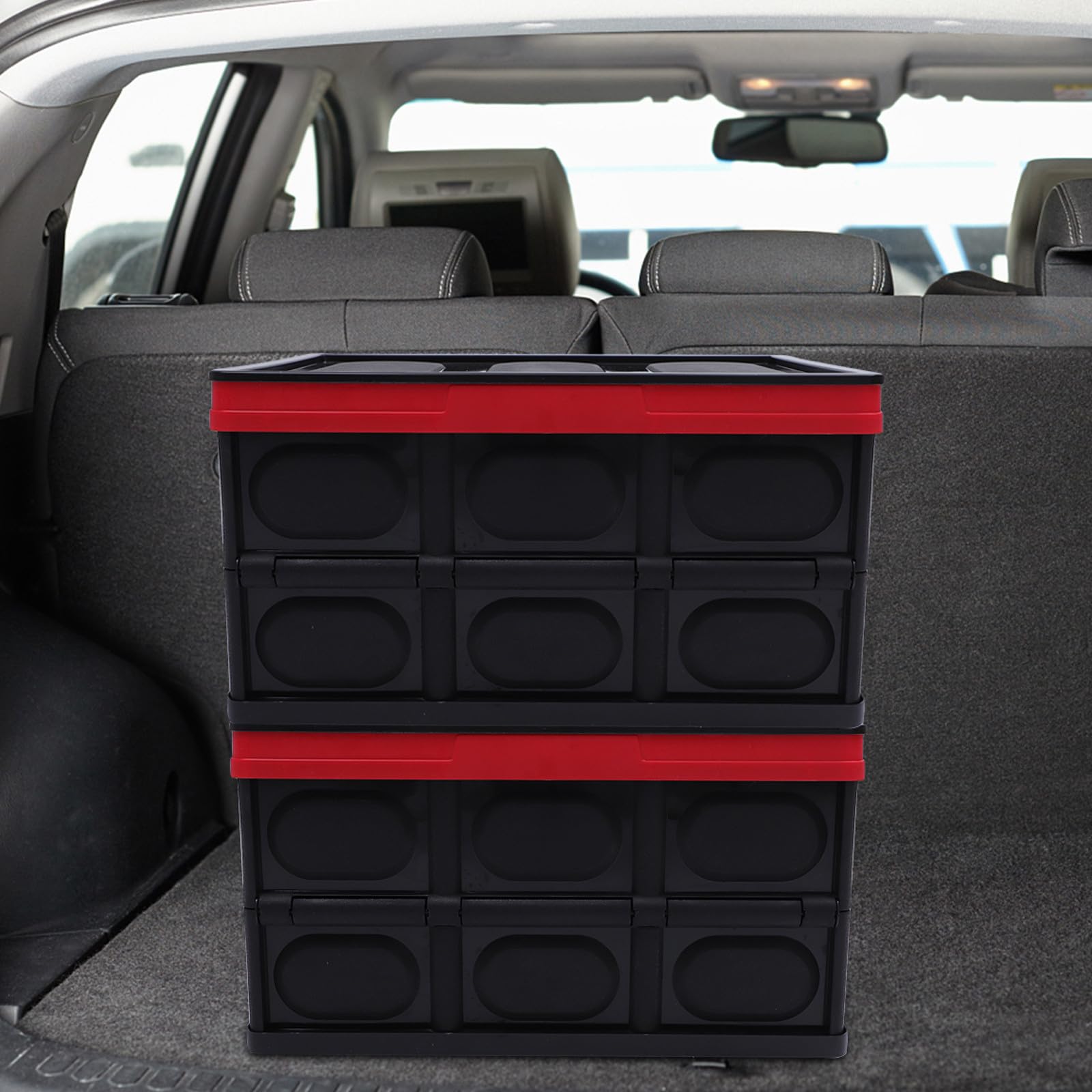 Organizzatore Bagagliaio Auto Pieghevole 30l, Contenitore Portaoggetti Resistente Custodia Plastica, Scatola Pratica per Riporre e Ordinare in Casa e Auto