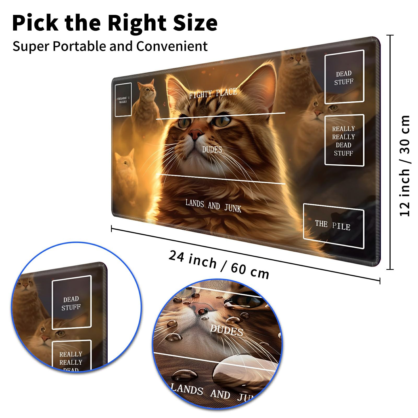 Amazon.com: HEAKIERG Cool Cat Card Game Mats, MTG Playmat