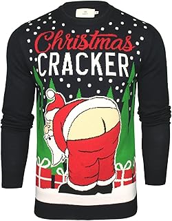 Xact Men\'s Christmas Jumper, Novelty Funny Naughty Theme