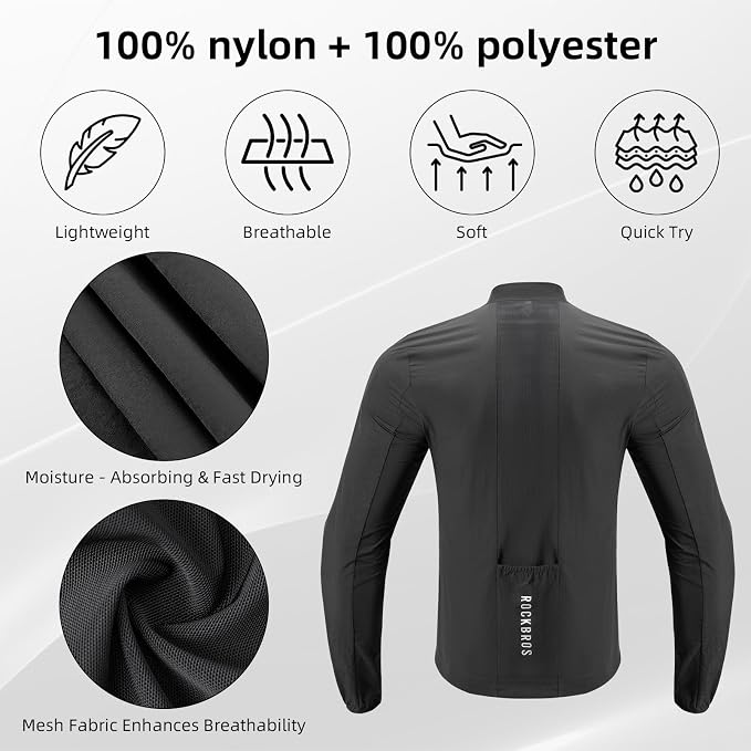 Chaqueta de ciclismo RockBros para hombre, transpirable y ligera miniatura 3