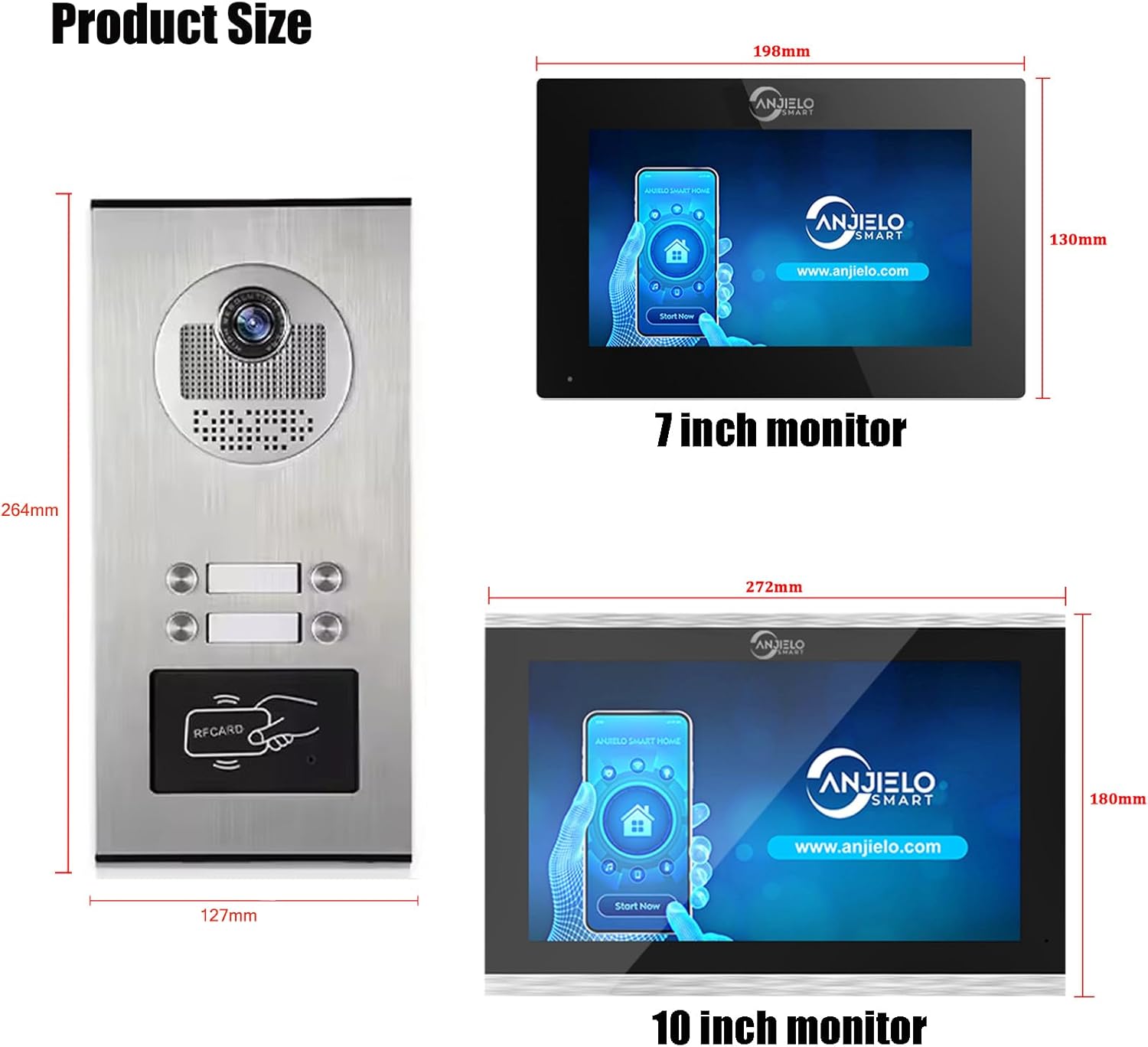 Wired Apartment Video Intercom System,1080P HD Video Doorbell, Compatible with 4 Units 7-inch Touchscreen,Supports Motion Detection,Two-Way Audio,Tuya Smart Home Wired Apartment Video Intercom System,1080P HD Video Doorbell, Compatible with 4 Units 7-inch Touchscreen,Supports Motion Detection,Two-Way Audio,Tuya Smart Home