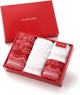 JILL STUART(ジルスチュアート) ボヌール タオルギフト タオルハンカチ2フェイスタオル2ギフト レッド 箱入り フラワー 58-3249300