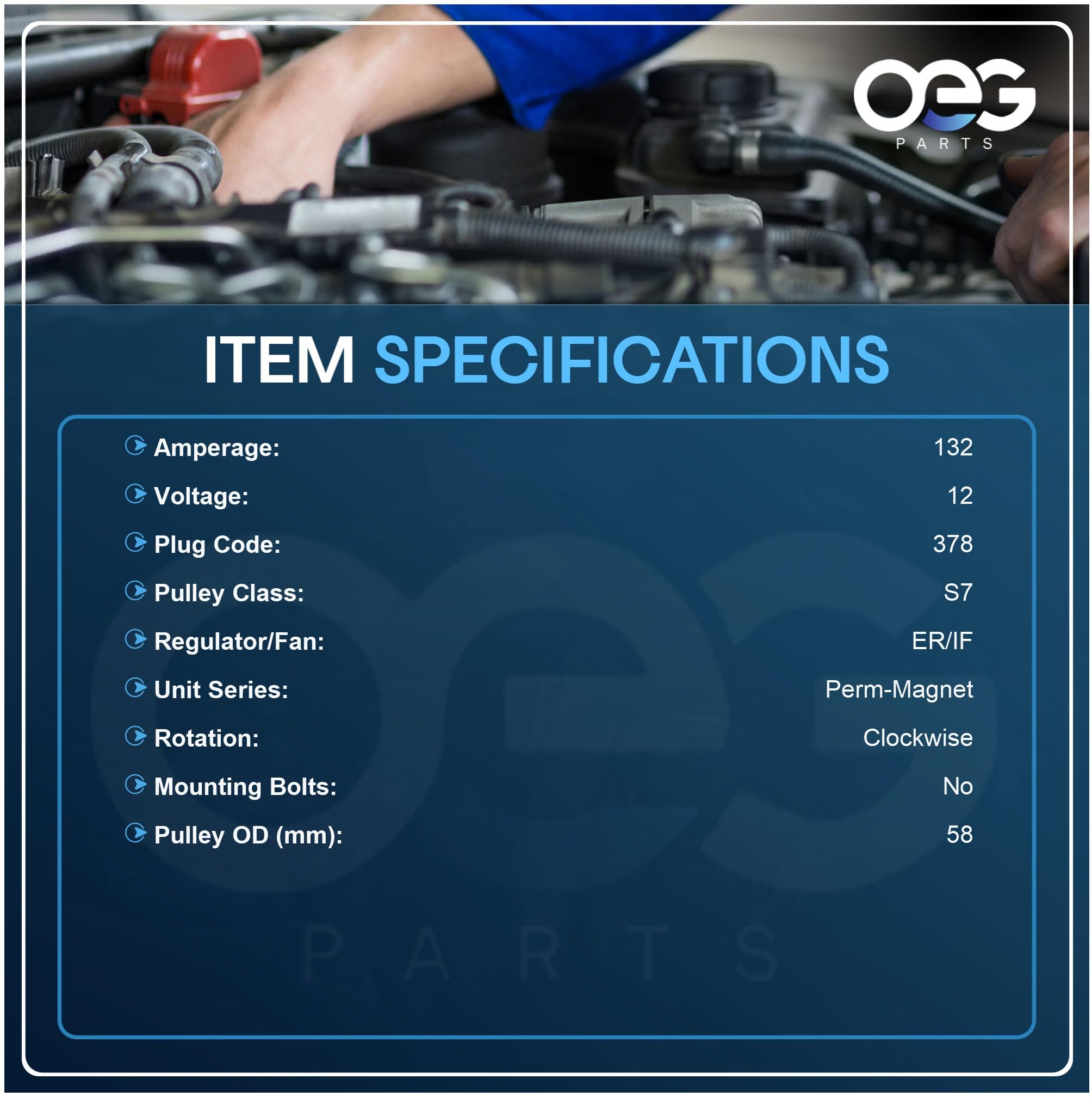 OEG Parts New Alternator Compatible With - Product View