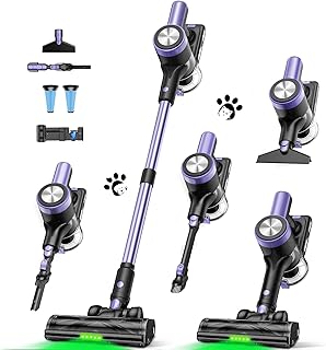 Cordless Vacuum Cleaner, 46KPa/500W Stick Vacuum with 55 Mins Runtime, Self-Standing Vacuum Cleaner for Home, LED Display,...
