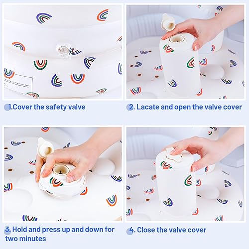 Miniatura 17 de Silla de bebé inflable, asiento de bebé inflable para bebés de 3 meses en adelante, silla inflable de verano con bomba de aire integrada, asiento