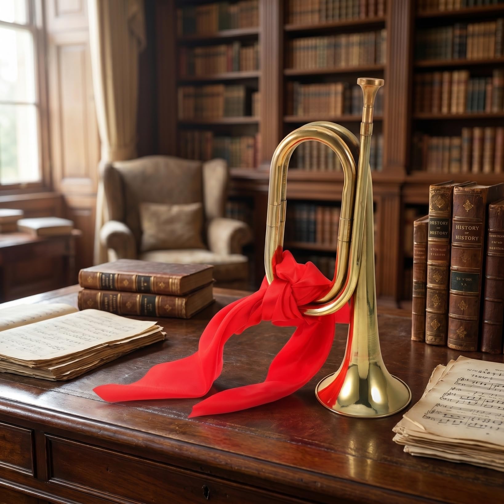 VICASKY Charge Bugle Klaxon, Instruments de musique Bugle Klaxon Instrument Corne de soufflage Trompette pour groupe scolaire Cavalerie Miltary Orchestra