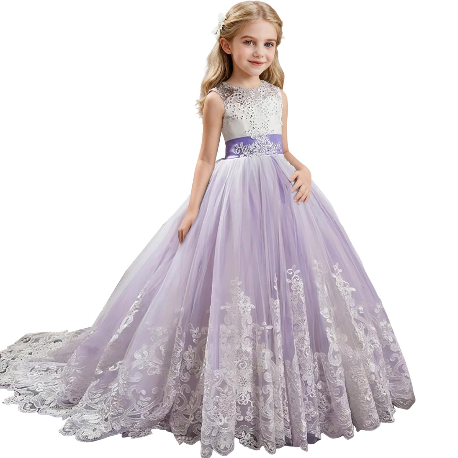 discoball Mädchen Kleid als Blumenmädchen, für Partys, Taufen, Strand, Hochzeiten, Ball