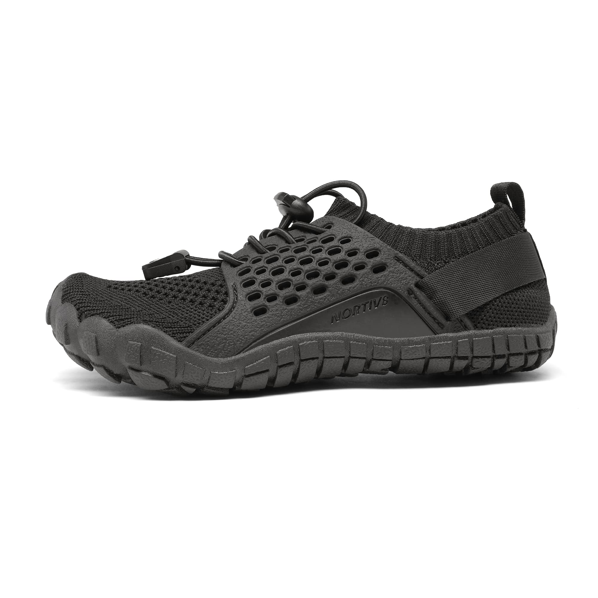 NORTIV 8 Unisex-Child Quick Dry Barefoot Lightweight Athletic Outdoor Water Sports Shoes, Black/2-5 Big Kid (Aqua-K2)