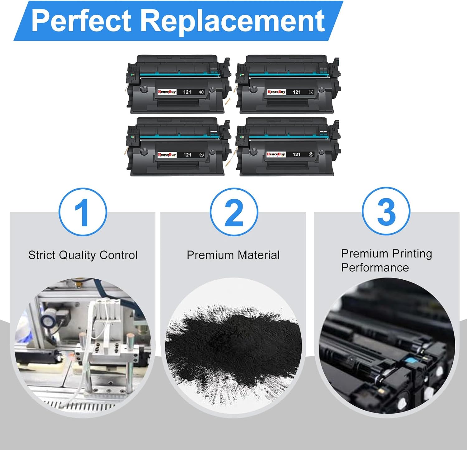 121 Black Toner Cartridge High Yield Replacement for Canon 121 CRG-121 Black Toner Cartridges Compatible for Canon ImageCLASS D1650 D1620 Laser Printer Ink All-in-One Copier Scanner,4-Pack with chip