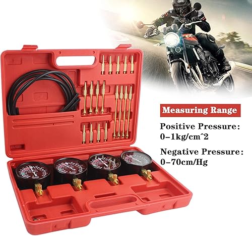 Miniatura 3 de SINOCMP Carburador de vacío universal para motocicleta, sincronizador, medidor de equilibrio de carbohidratos para Honda, Yamaha, Kawasaki, Suzuki,
