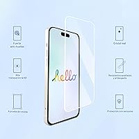 Vista 2 de Ailun Paquete de 3 protectores de pantalla para iPhone 16 [6.1 pulgadas] + 3 protectores de lente de cámara con marco de instalación, película