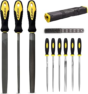 Sponsored Ad - AZUNO Metal Files Set 10PCS , Wood File Set Included Flat File/Round/Half-Round File & 6PCS Needle Files wi...