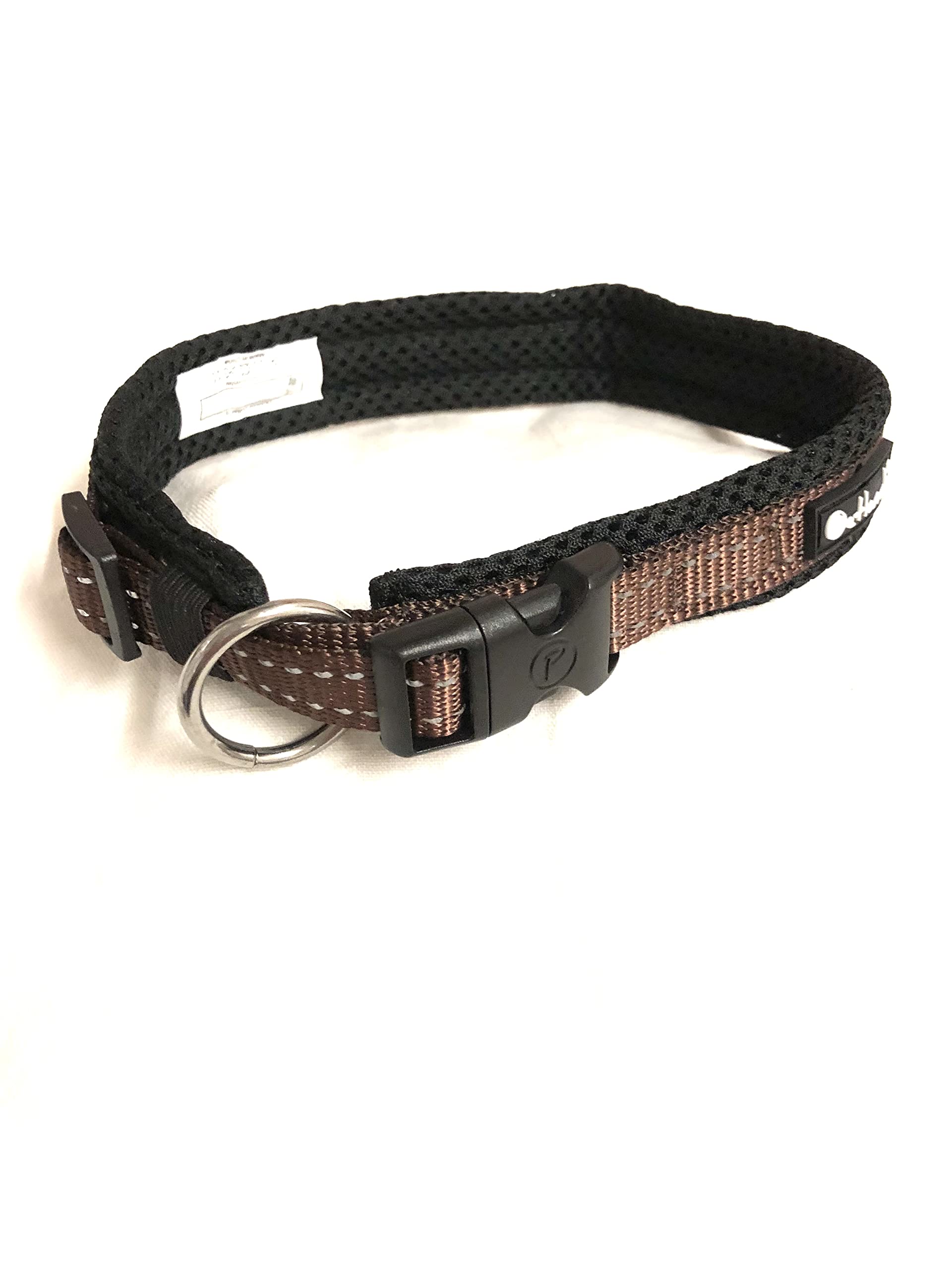 Gorpets Hundehalsband Aus Baumwolle – Größe M (35–50 Cm), Schwarz, 2 Cm Breit, Mit Metallverschluss