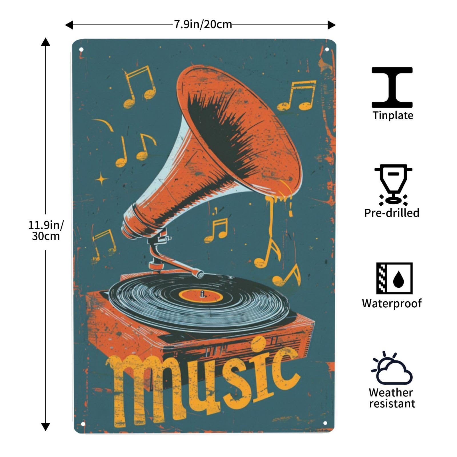 Amazon.com: Vextrovia Enjoy Music Records Tin Sign Music Poster