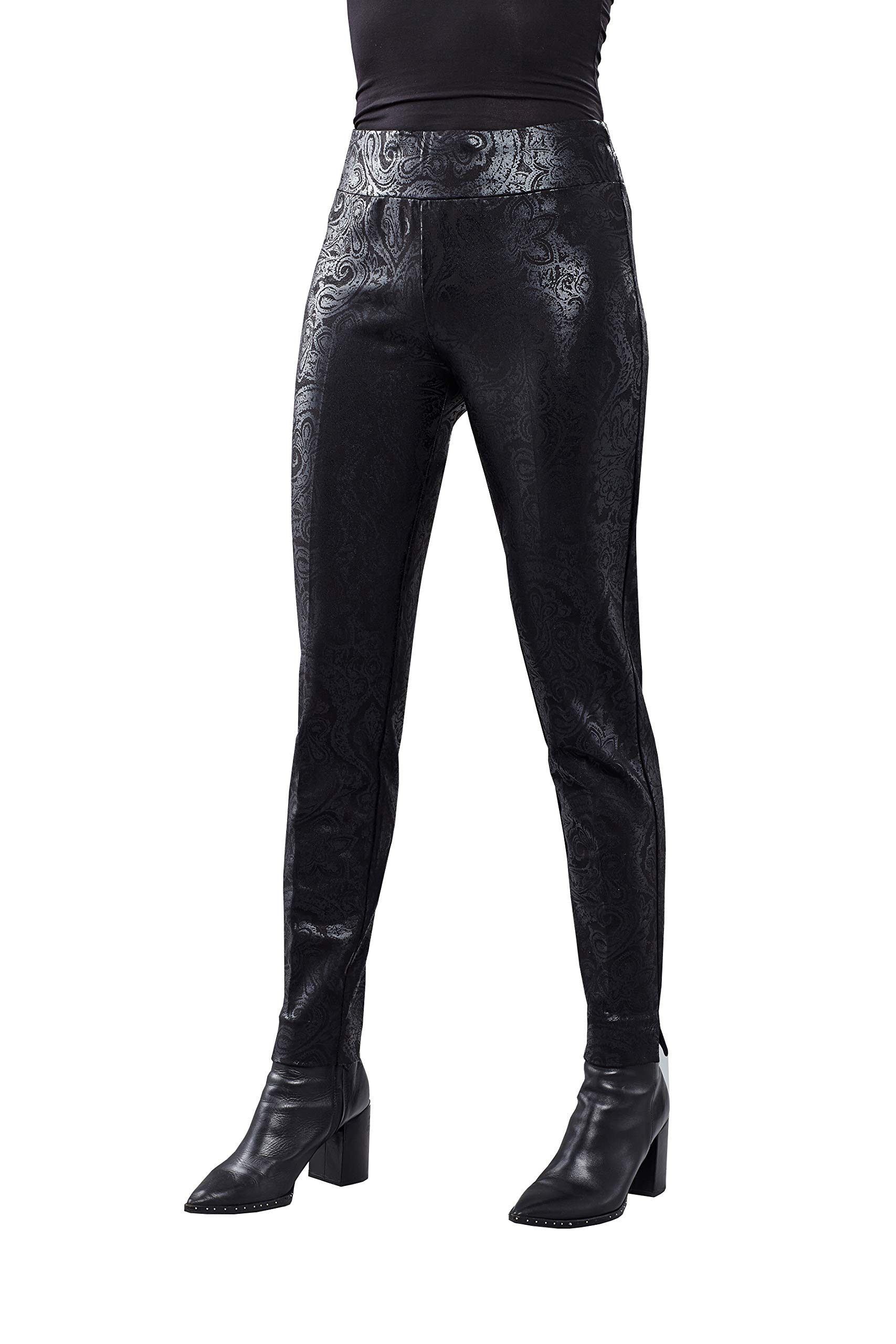 Womens Mid-Rise Fit Skinny Leg 4 Way Stretch Pull-On Pants in Black Size 2