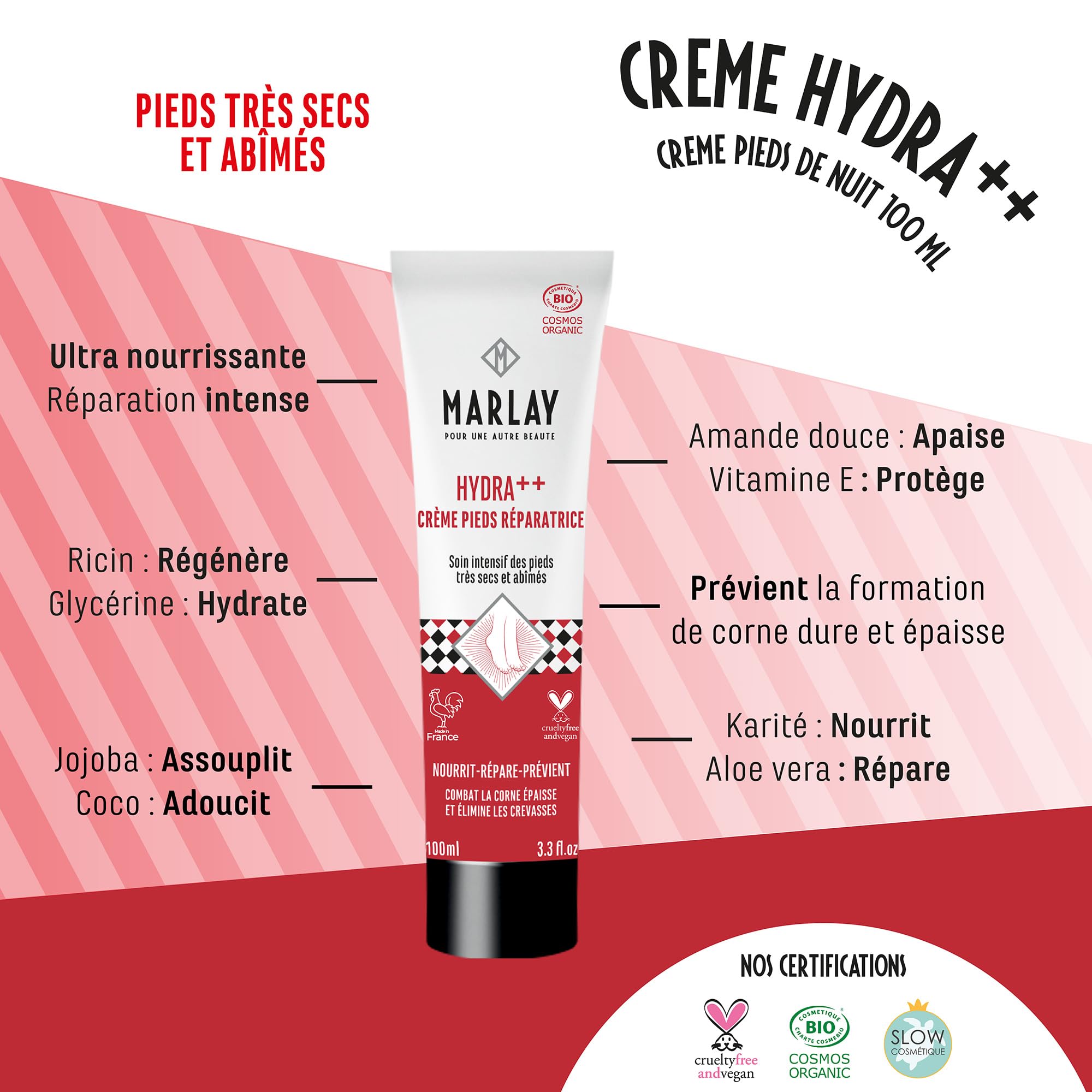 Marlay Kosmetyki - Bardzo suchy zestaw do pielęgnacji stóp bez opakowania - balsam do pielęgnacji skóry 250 ml i nawilżający krem do stóp ++ 100 ml - Organiczny glistnik - Skrobak i naturalna bawełna