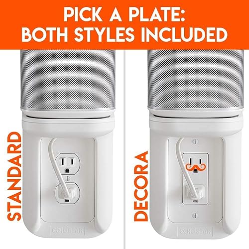 Miniatura 7 de ECHOGEAR Paquete de 2 estantes de toma de corriente, una solución que ahorra espacio para cualquier cosa de hasta 10 libras, canal de cable