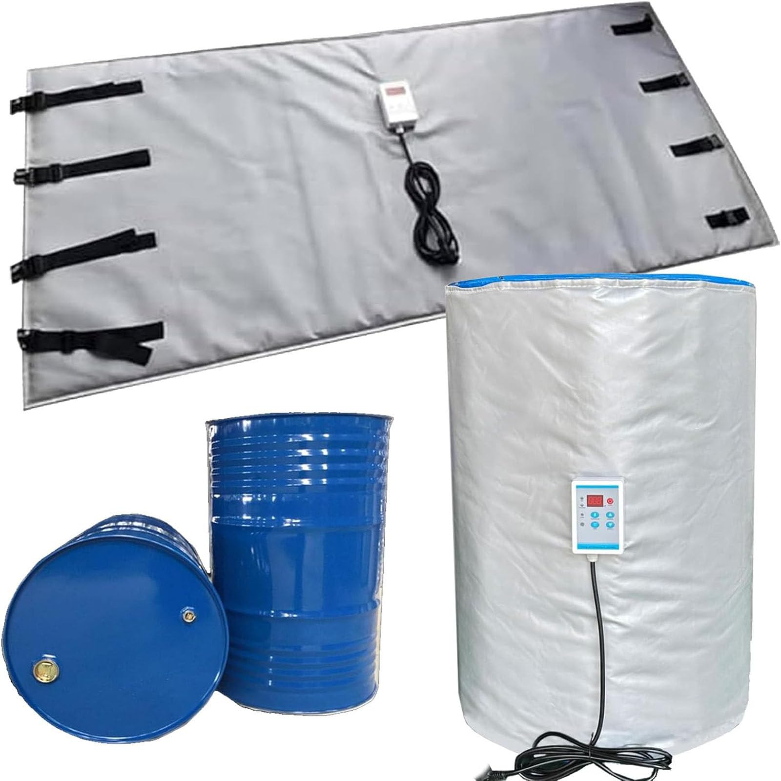 Ylpddmm Grey Ibc Drum Heater Blanke,275 Gallon Ibc Ton Barrel Heater -55Gal/200L