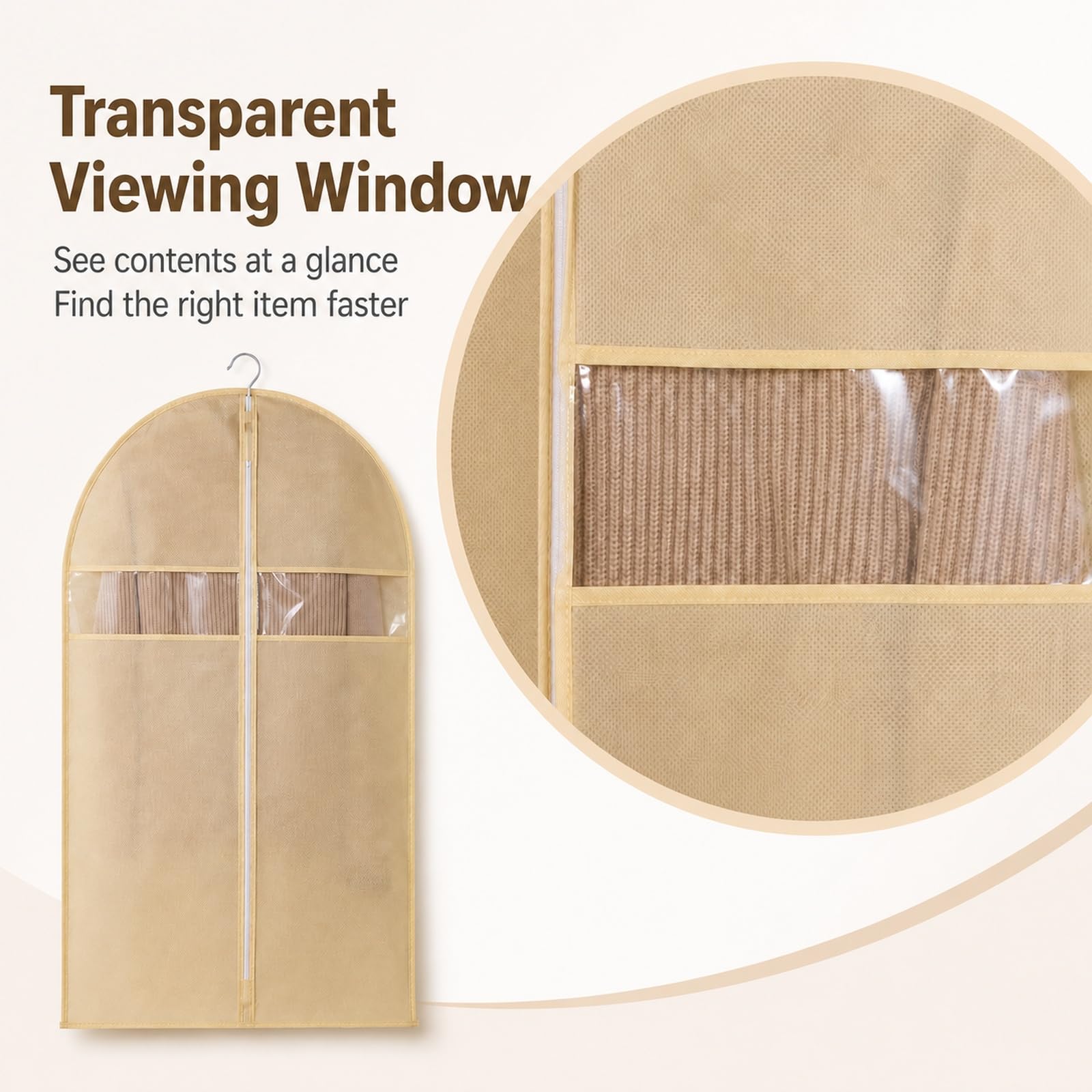 Funda Traje Transparente Bolsas Guardar Ropa Fundas Ropa Transparente Funda Ropa Armario Fundas para Trajes Fundas Translúcidas Ropa Antipolvo Fácil Limpiar para Camisas y Abrigos
