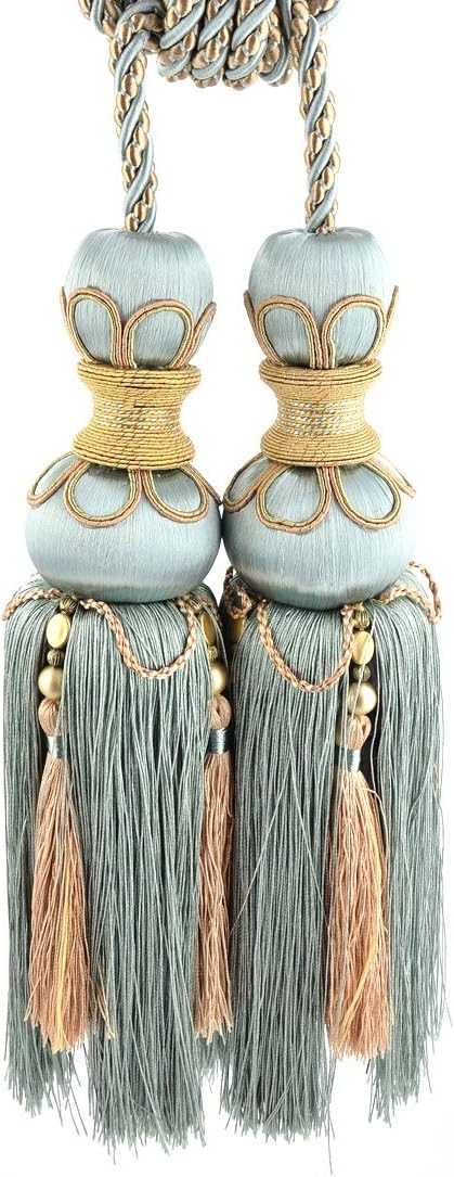 Nylon Room Beads String Decor Window Drapery Tiebacks Rope Holdbacks Curtain Tassel Pair Turquoise (id: e77 162 898 3ac 074