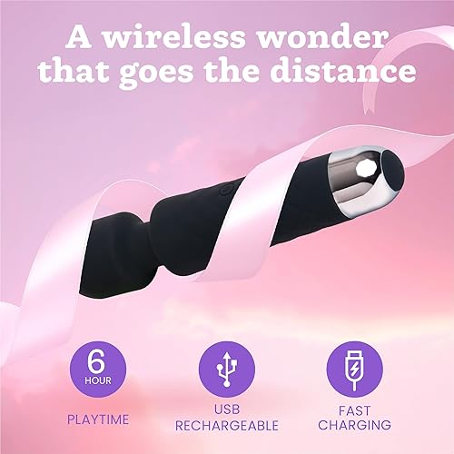 Miniatura 6 de Barra masajeadora Six Nine personal recargable inalámbrica con 20 patrones de vibración 8 velocidades incluye bolsa de viaje