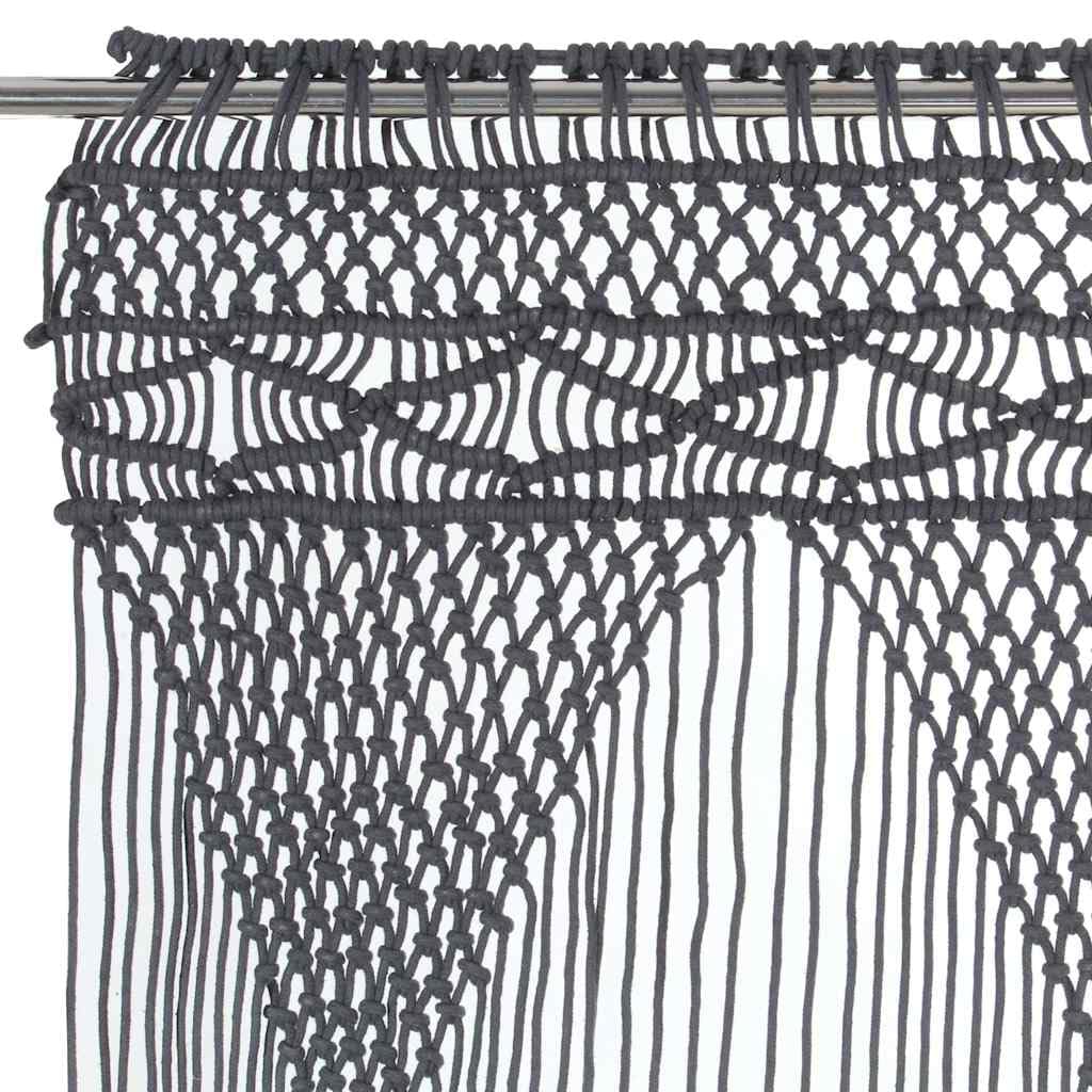 Rideau Macramé Anthracite 140 x 240 cm Coton
