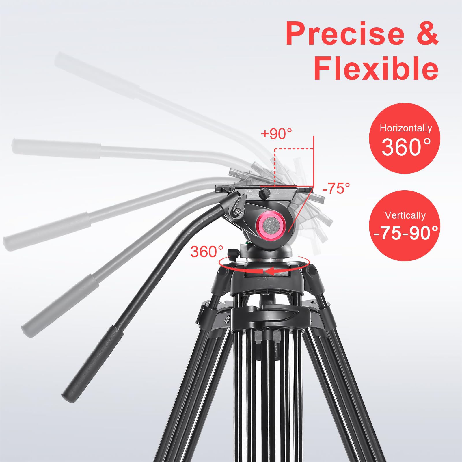 miliboo MTT601A Aluminum Video Tripod with Center Spreader Camera 