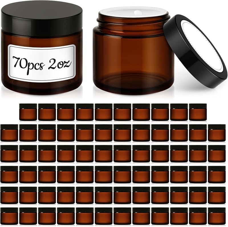 Bumobum 70 Potes de Vidro Âmbar com Tampa, 60 mL