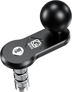 BRCOVAN Aluminum Alloy Motorcycle Fork Stem Mount Base with 1'' TPU Ball for Stem Tube 12mm to 25.4mm in Diameter, Compatible with RAM Mounts B Size 1 Inch Ball Double Socket Arm