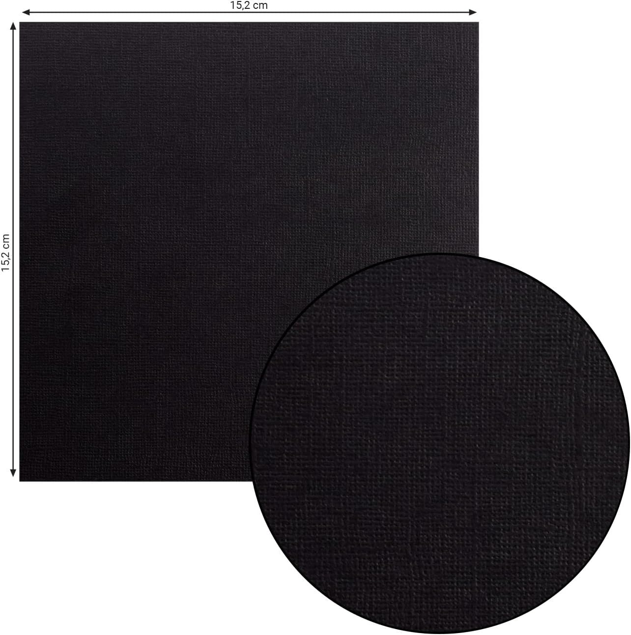 Florence Cardstock Textured - Coloured Card Making Supplies 6 x 6 inch - Black - 24 Sheets - Coloured Paper for Scrapbooking, Card Making and Other Paper Crafts - 216 gsm