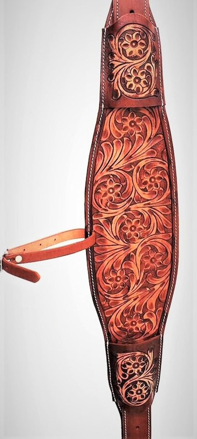 HUMAYL Saddlery Rear Girth Back Cinch Strap Western Horse Saddle Bucking Strap Flank Cinch Smooth Leather Size Length: 40 Buckle to Buckle & Width: 2.75 with 2 Buckles, GIRTH20