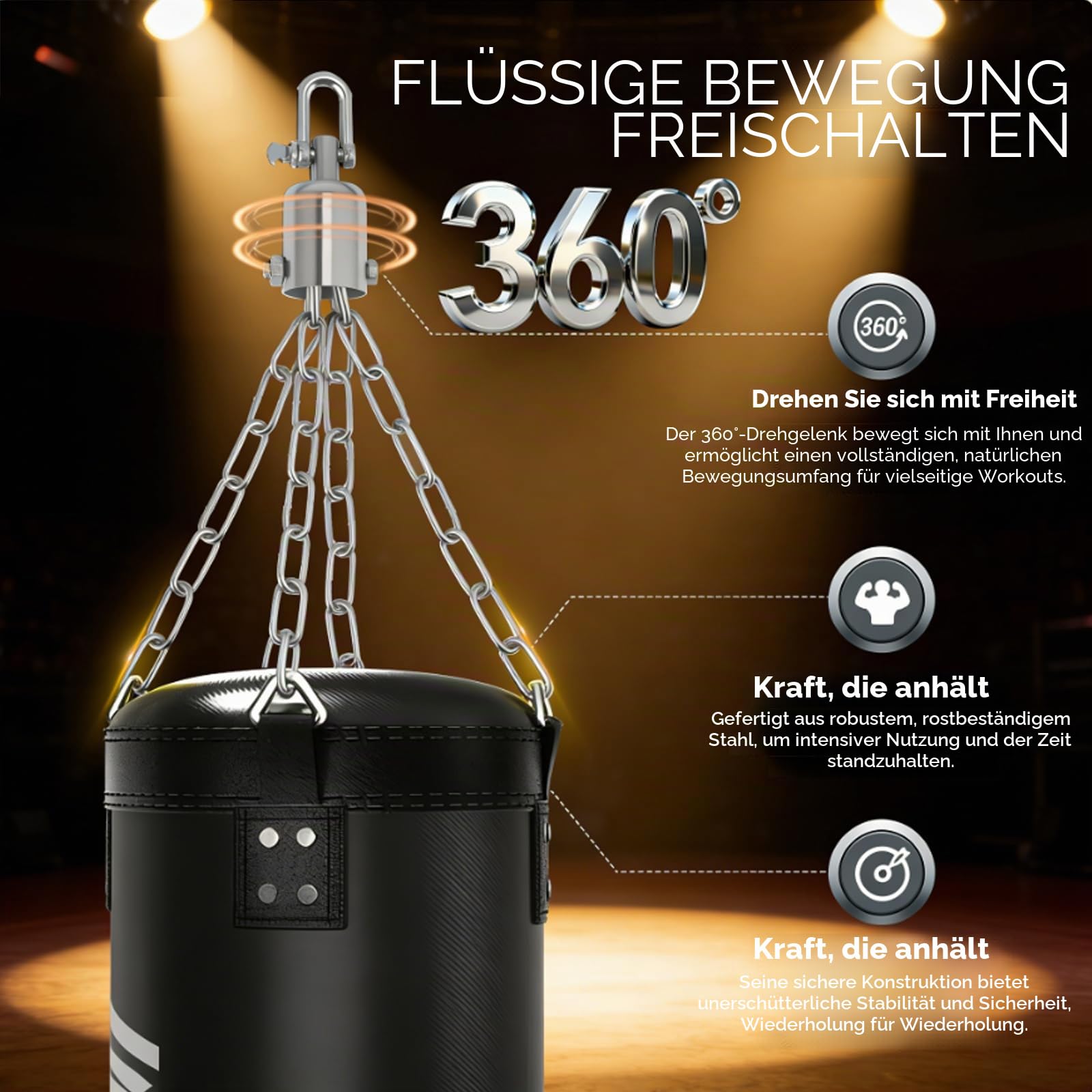 Boxsack Set für Erwachsene 120cm | Schwerer Boxsack mit 12oz Boxhandschuhen & Zubehör | Komplettes Trainingsequipment für Boxen, Kickboxen, MMA | Ideal für Heimtraining & Fitness Anfänger