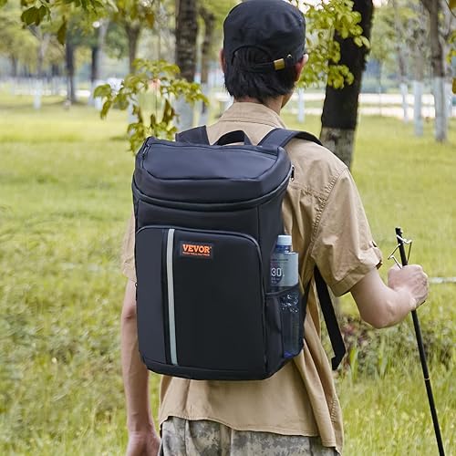 Miniatura 8 de VEVOR Mochila enfriadora, mochila enfriadora de 28 latas a prueba de fugas, mochila térmica impermeable aislada, bolsa ligera para playa con