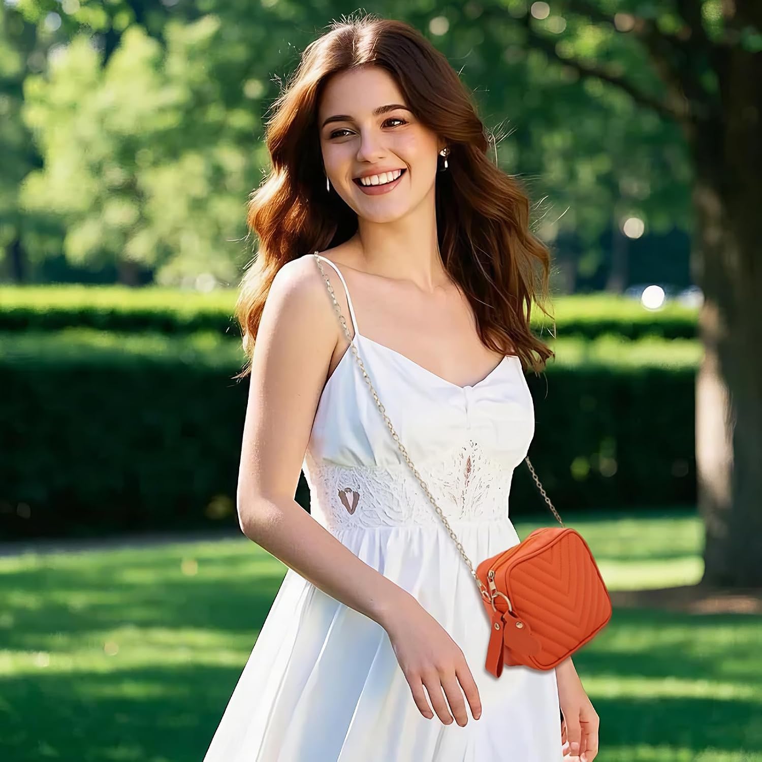 Orange Crossbody Bags for Women Orange Purse Suitable for Dating, Shopping