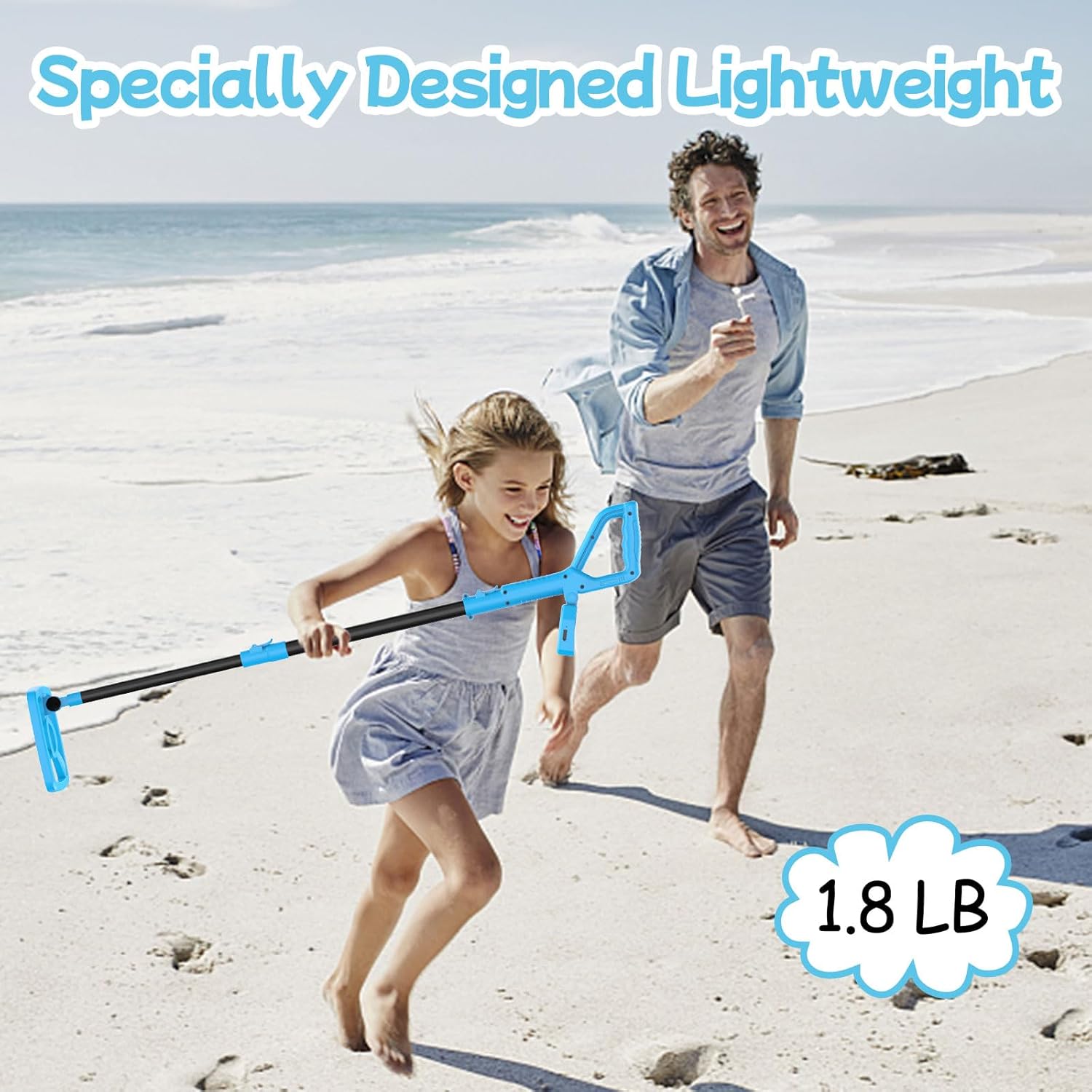 OMMO Metal Detector, Rechargeable Built-in Battery Kids Metal Detector with Funny LCD Display, Adjustable Metal Detectors for Kids with IP67 Waterproof 6.5” Search Coil for Exploring Outdoor