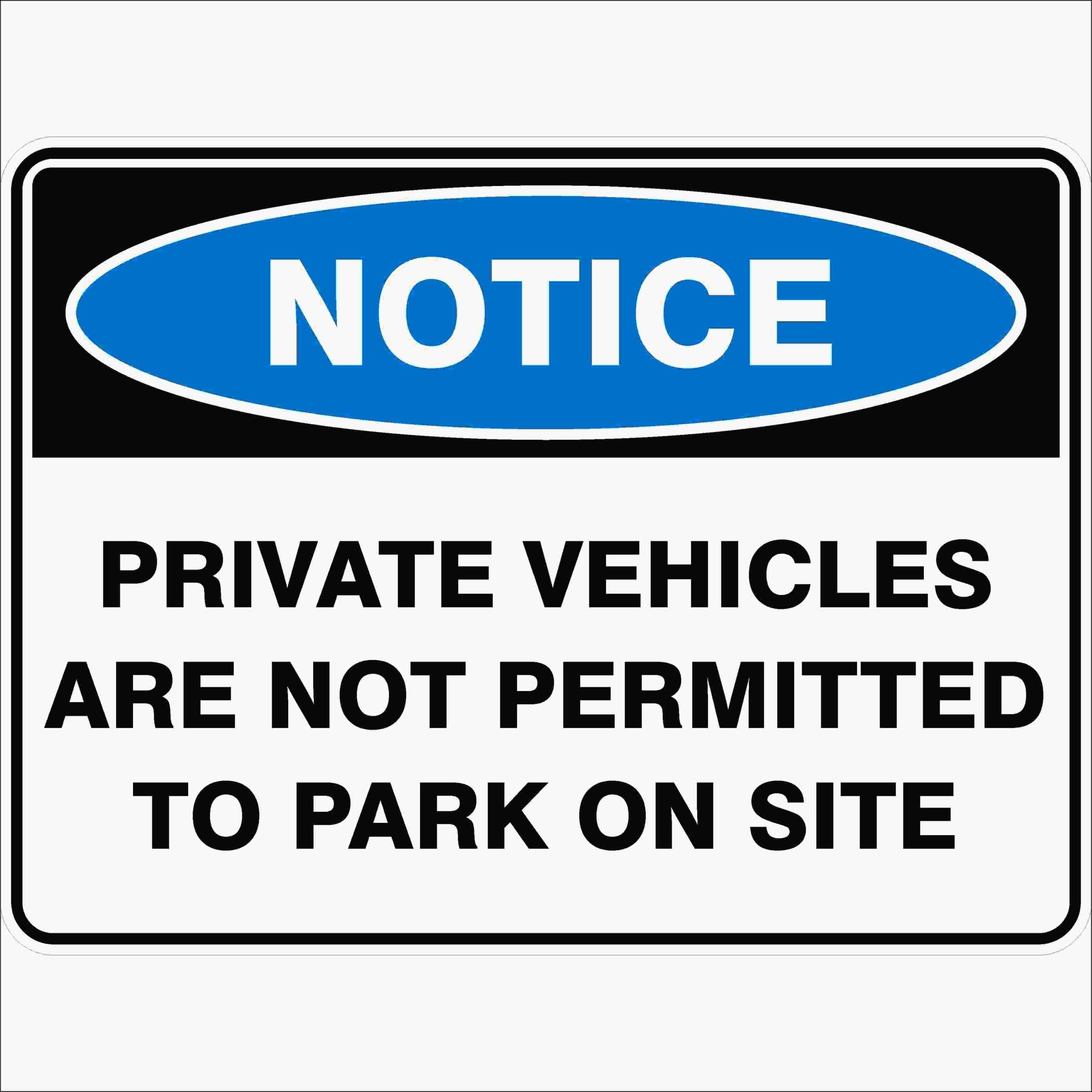 Private Vehicles Are Not Permitted To Park On Site Notice Signs Metal Tin Sign 8 x 12 inch for Industrial & Commercial