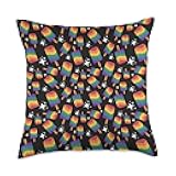 Seamless Repeating Cute Rainbow Ice Pop Flag Pattern Throw Pillow