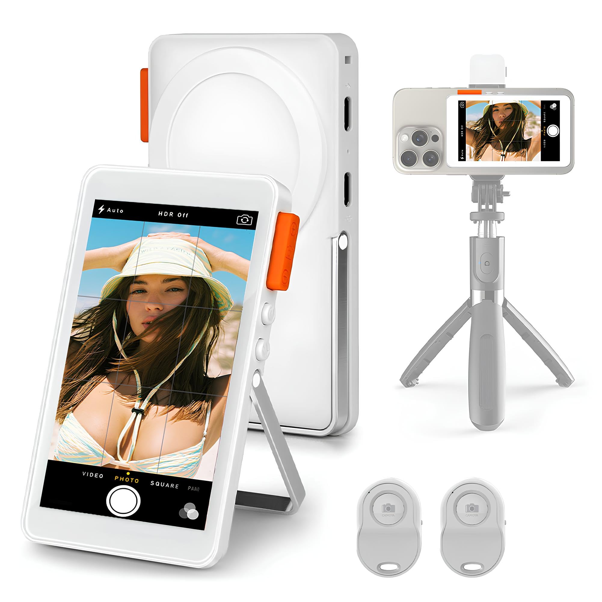 Joyzan Vlog Écran de Moniteur Selfie 3.97", 2300mAh Écran de Surveillance Magnétique Téléphone 4K 1080p Caméra Arrière Selfie sans Fil Haut-Parleur Intégré pour Live Streaming Vlog