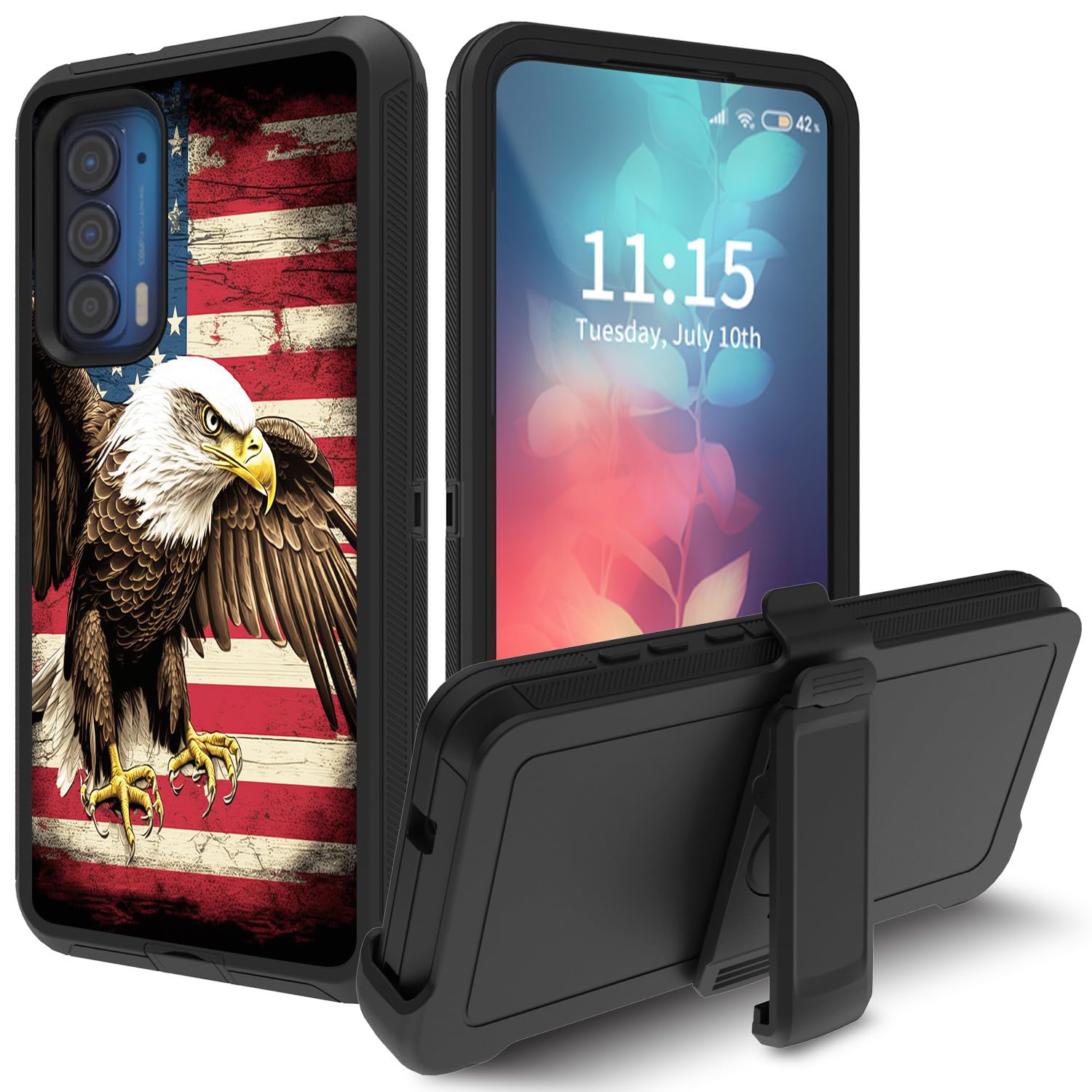 Mxfdegf for Moto Edge 2021 Case,for Moto Edge 5G UW Case, with Swivel Belt Clip Heavy Duty Shockproof Protection Phone Case Cover for Motorola Moto