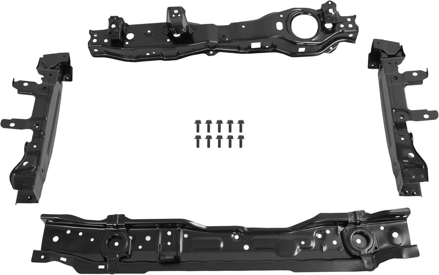 Front Mount Radiator Support Core Assembly Compatible with 2015-2017 Honda Fit Replacement for HO1225176 60400T5RA00ZZ Electrophoresis Steel Primed Black