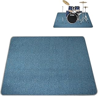 Alfombrilla para Batería, Alfombra Acustica Bateria Electronica, Piano, Alfombra Insonorizacion, Alfombrillas Rectangulares/Redonda Antideslizantes, Manta Insonorizante d(Size:200×160 cm,Color:Azul)